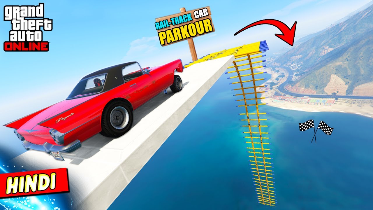 CLASSIC BATMOBILE CAR PARKOUR ON RAILTRACK RAMPS | GGMONFIRE