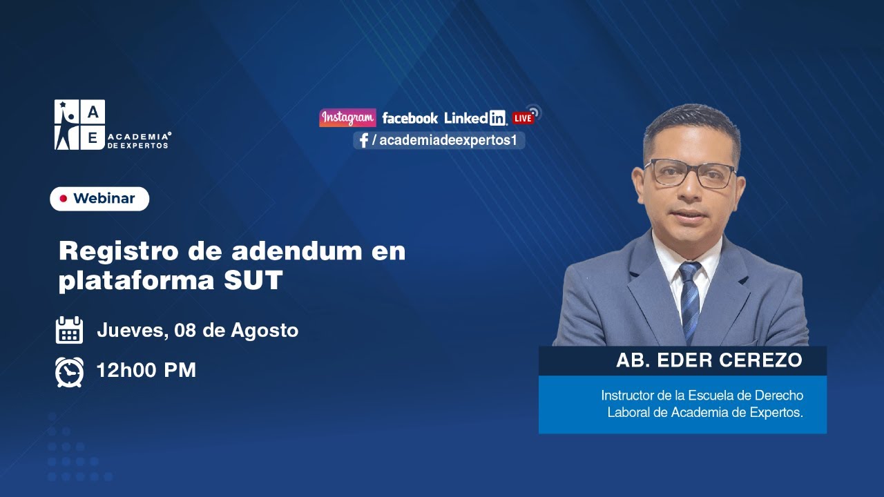 Webinar: Registro de adendum en plataforma SUT.