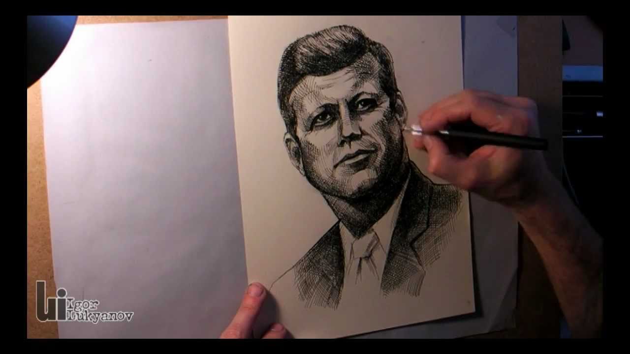 Portrait of John F. Kennedy by Igor Lukyanov (Famous JFK Quotes Included)