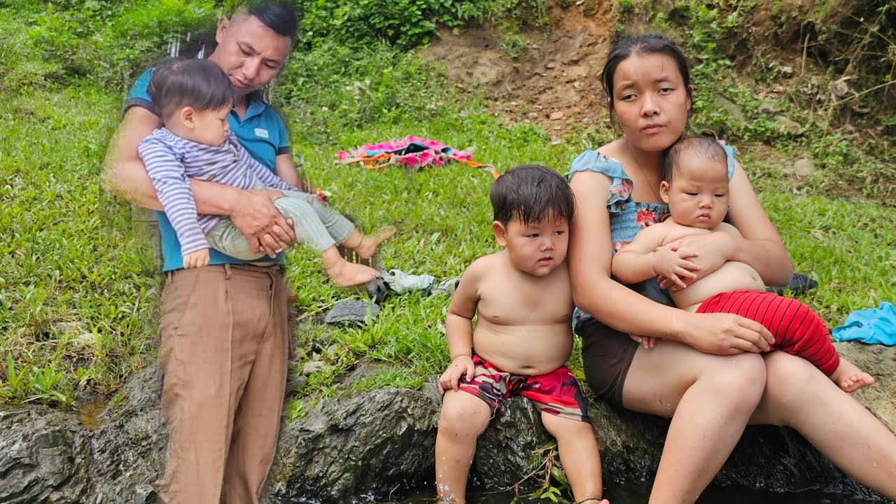 The father-in-law went fInd The two grandchildren  and daughter-in-law to take them home - lý thi My
