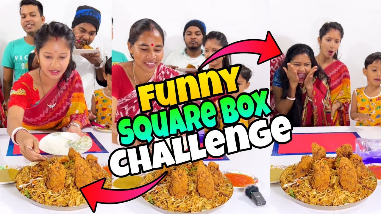Funny Square Box Challenge with Family