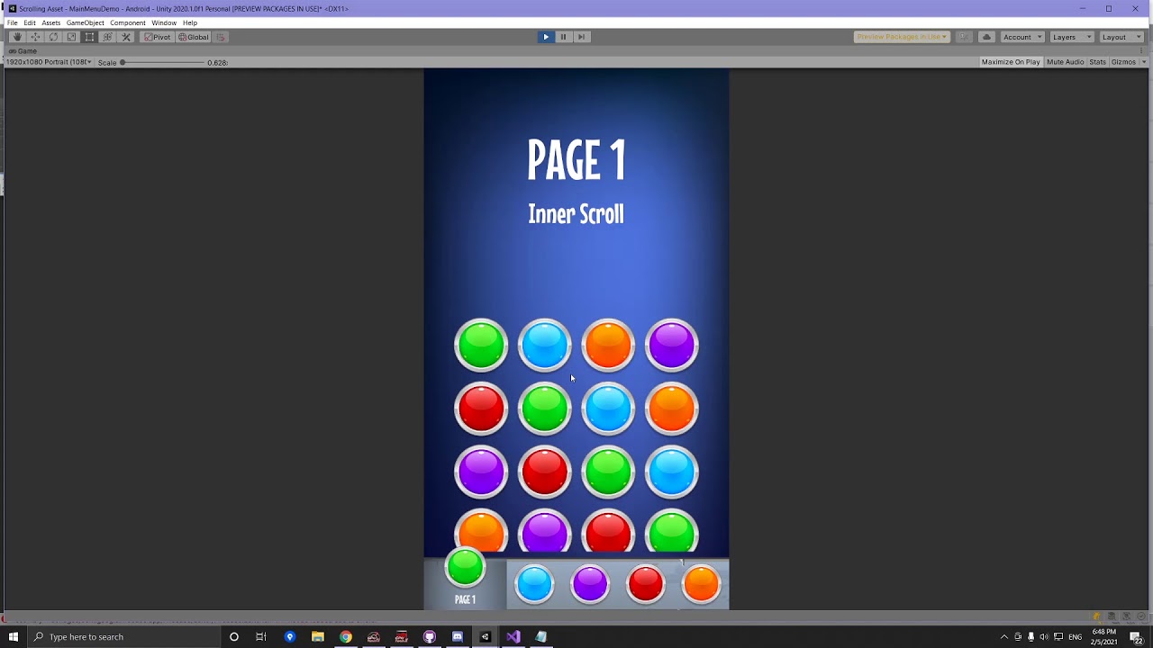 Demo: Tabbed Navigation (Tabbed UI Navigation Asset)