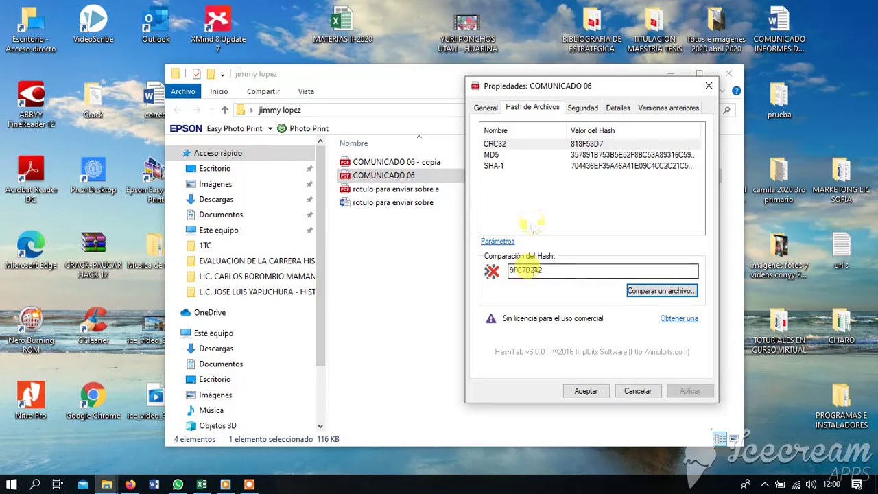 COMPARAR HASH DE ARCHIVO