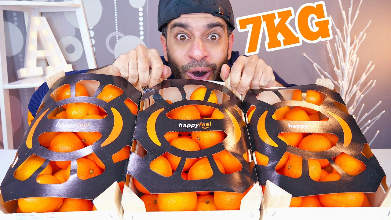تحدي تقشير واكل ٧ كيلو لالنكي كليمونتين او اليوسفي 🍊 Peeling & Eating 15+lbs of Clementine Challenge
