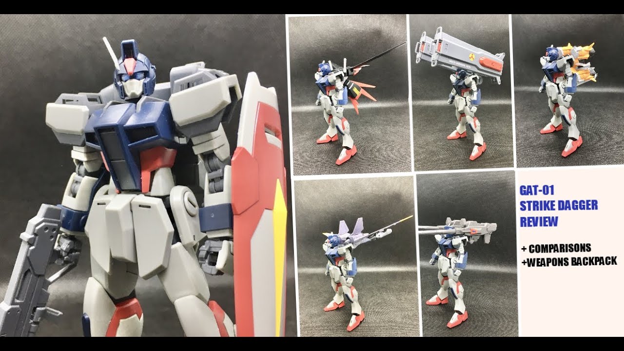 P-Bandai HGCE 1/144 GAT-01 Strike Dagger review + Comparisons & Back/Weapon Pack Test
