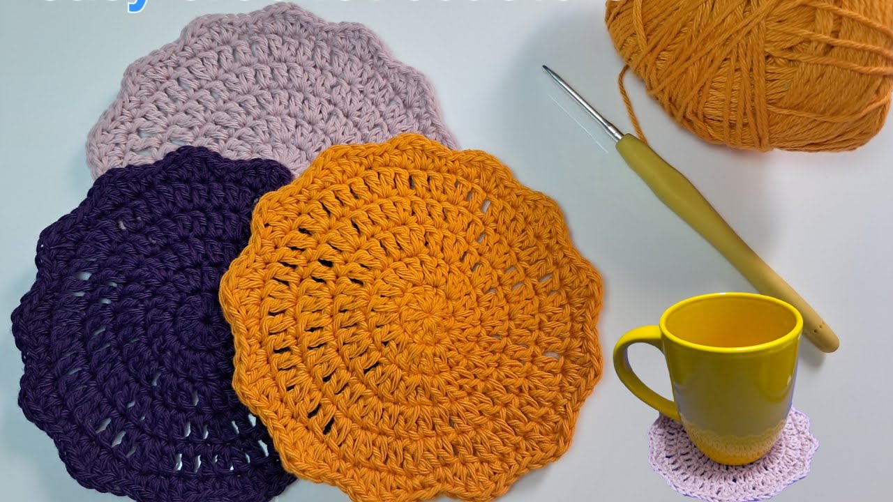 How to crochet perfect circle coaster:easy for beginners;stepbystep tutorial 