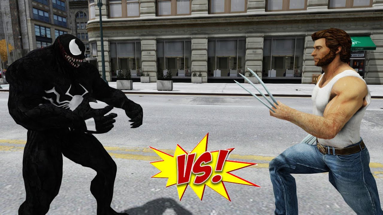 X-men Wolverine vs Venom - EPIC BATTLE - Grand Theft Auto