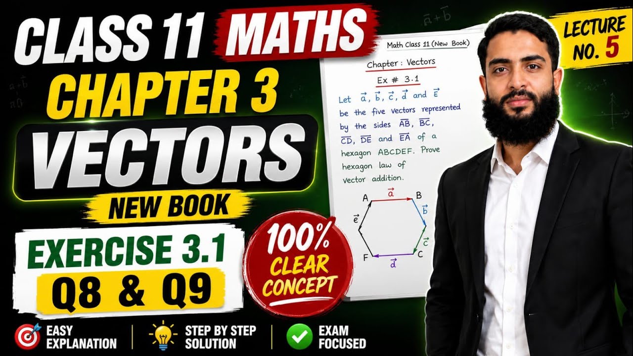 Exercise 3.1 Q8 Q9 New Mathematics Book Chapter 3 Vectors Sindh Board