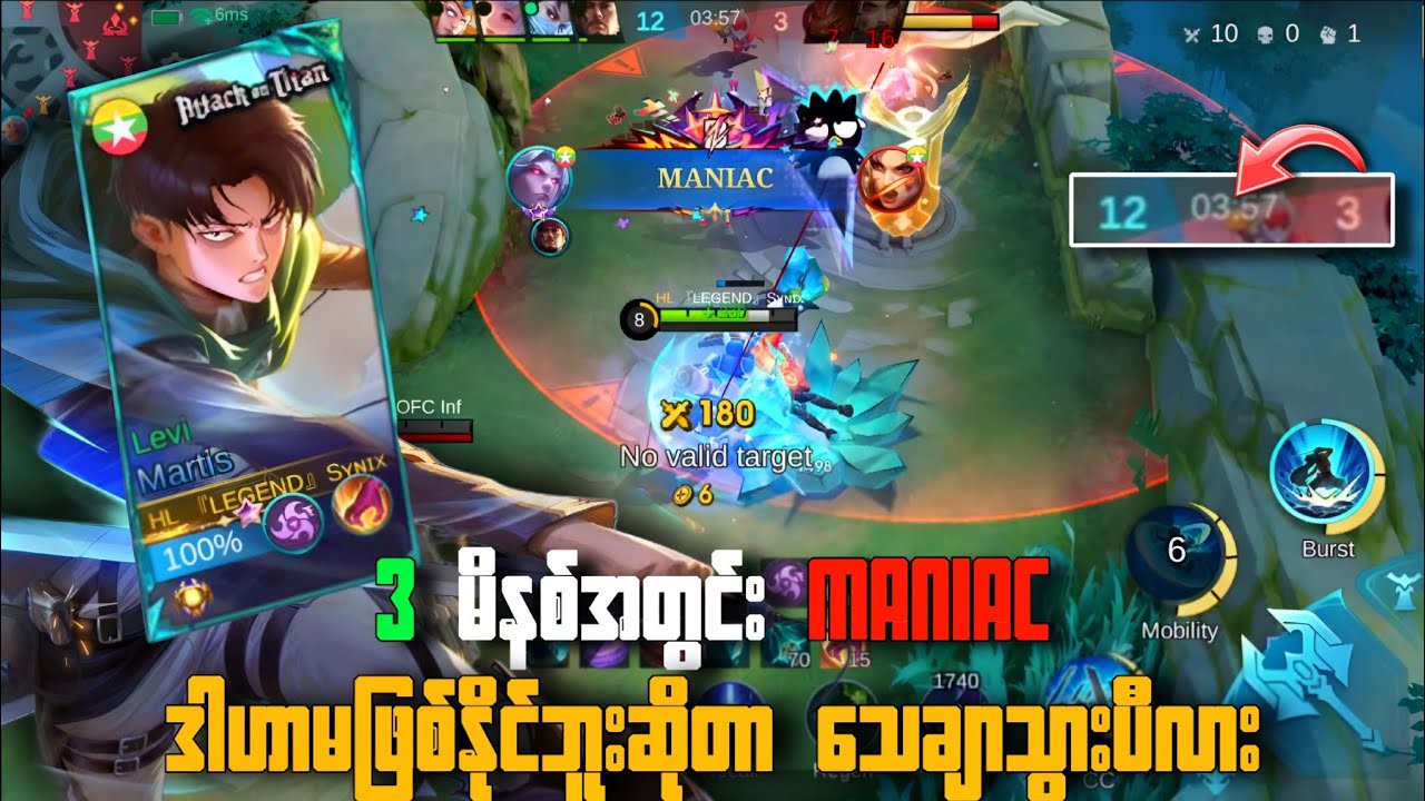ကစားပွဲစစချင်း 3 mins နဲ့ Maniac ယူလို့ရတဲ့ Hero | Martis Guide By SyNix 
