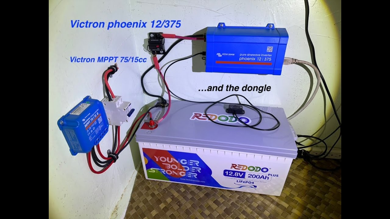 200 watt solar system install /Victron inverter/charge controller and Dongle/ REDODO 200Ah LiFePO4