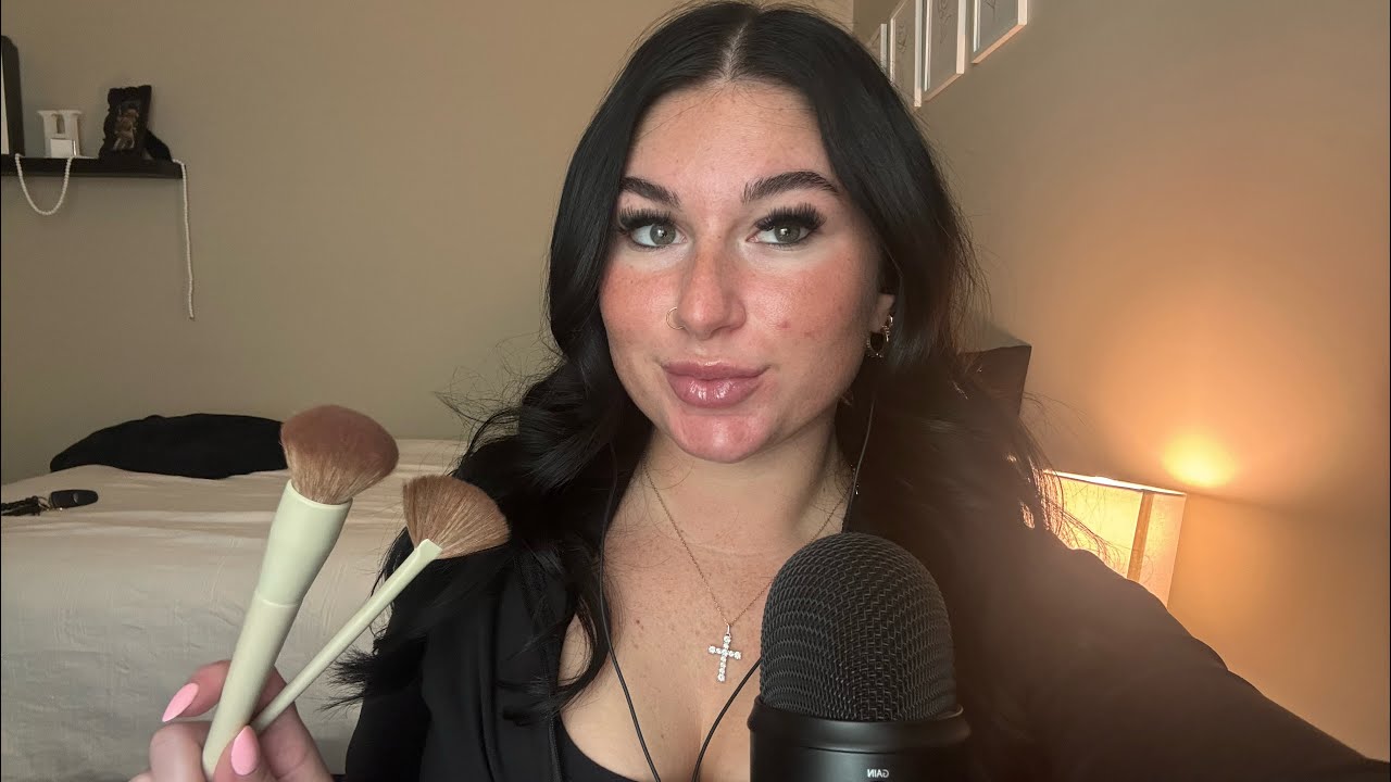 ASMR | Personal Attention & Face Brushing 😌 (whispered, mic brushing)
