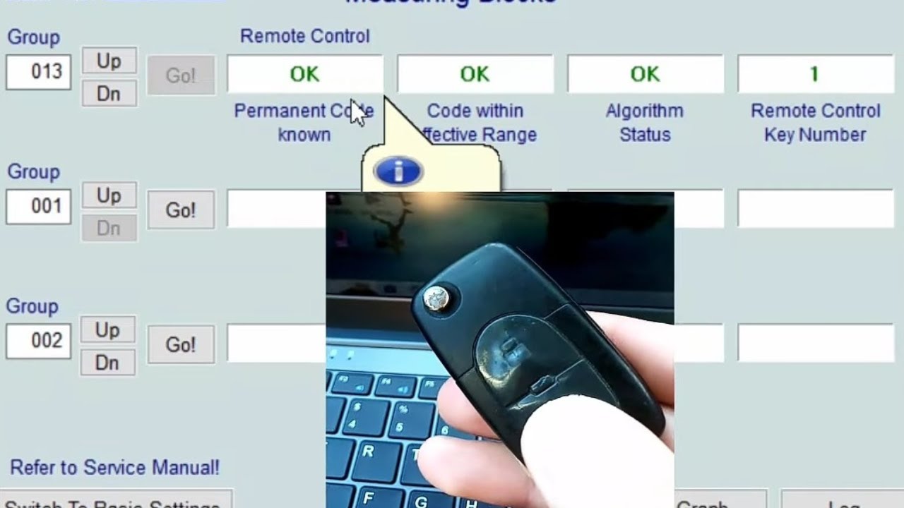 VCDS - remote key test