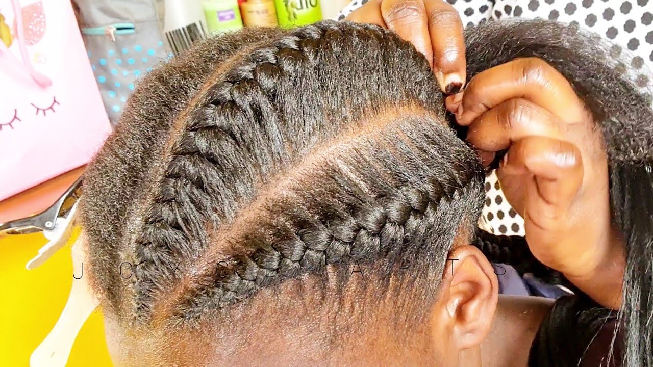 underhand cornrows || Lazy lines || feed in braids @JOYCEARTS.1