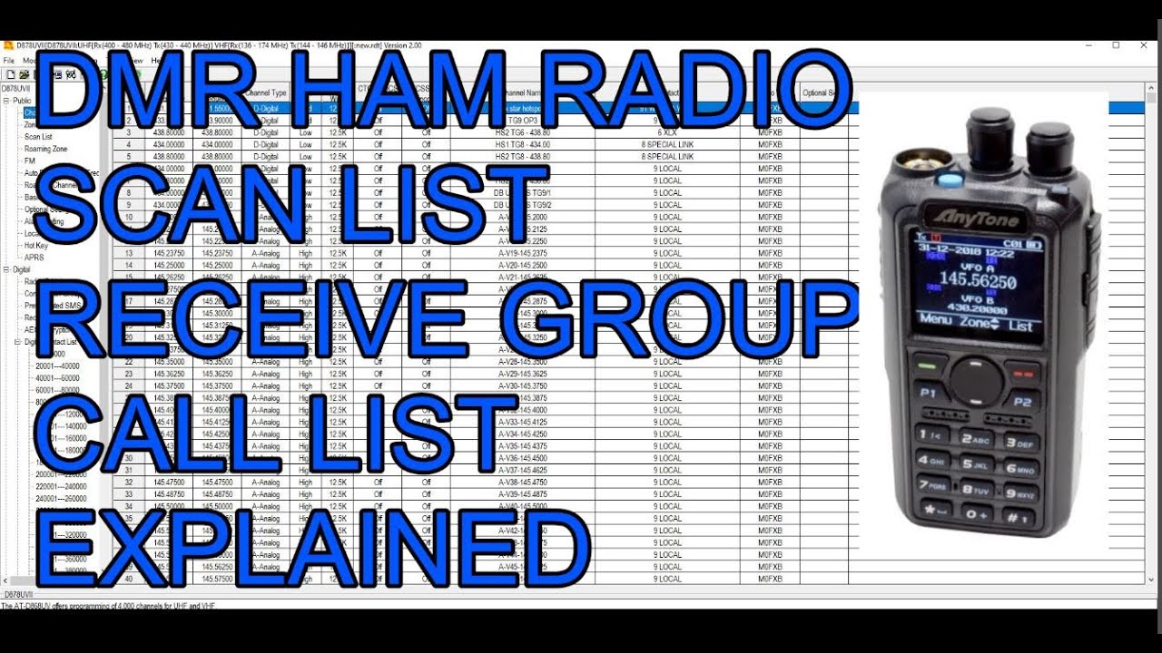 DMR -SCAN LIST-RECEIVE GROUP CALL LIST-EXPLAINED