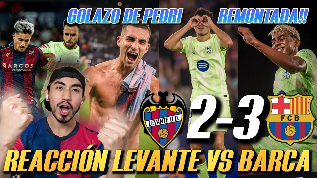 REACCIONES DE UN HINCHA AL LEVANTE VS BARCELONA 2-3 ¡¡¡REMONTADA!!! VAMOS 