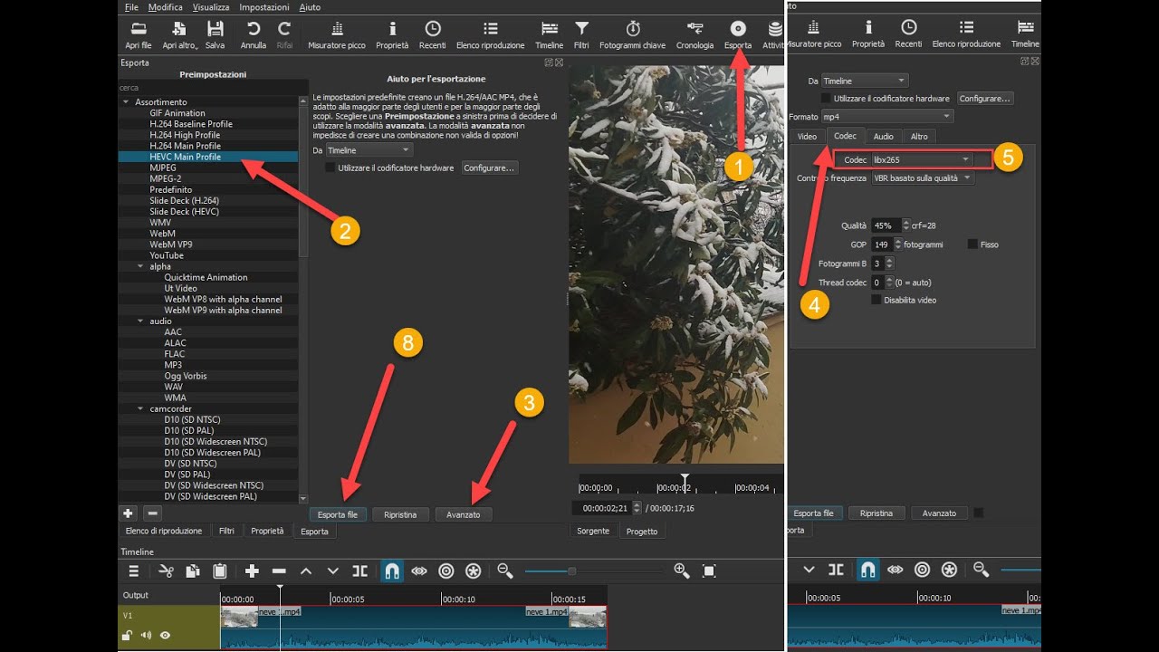 Come creare video HEVC H 265 con Shotcut, DaVinci Resolve Studio e Android