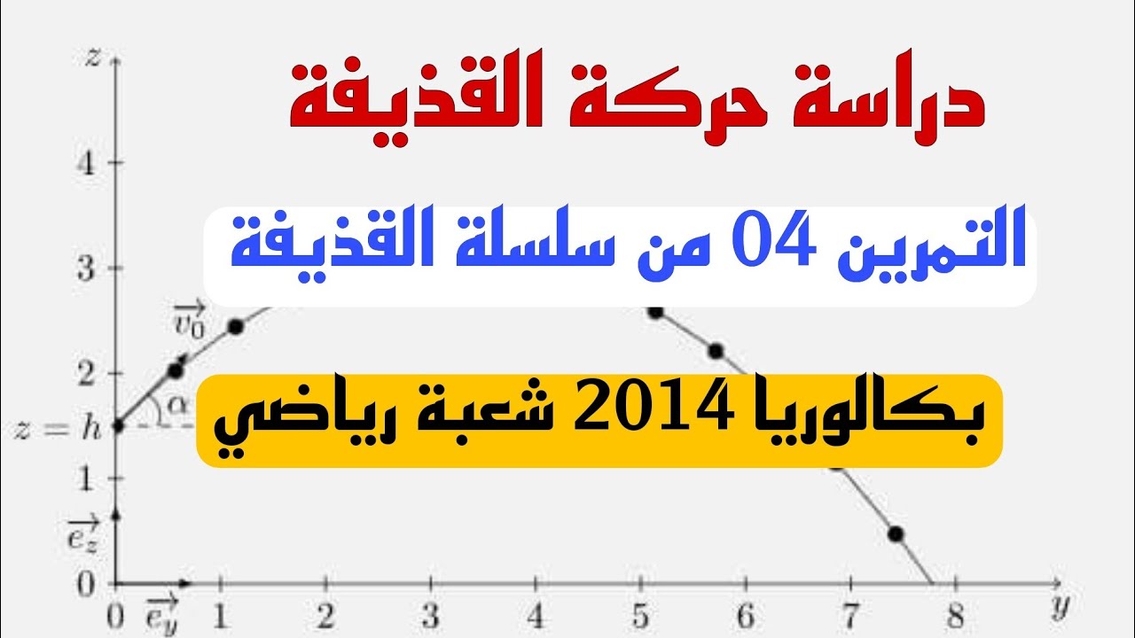 الحصة 23: التمرين 04 من سلسلة القذيفة (بكالوريا 2014 شعبة رياضي)💪🔥🥇