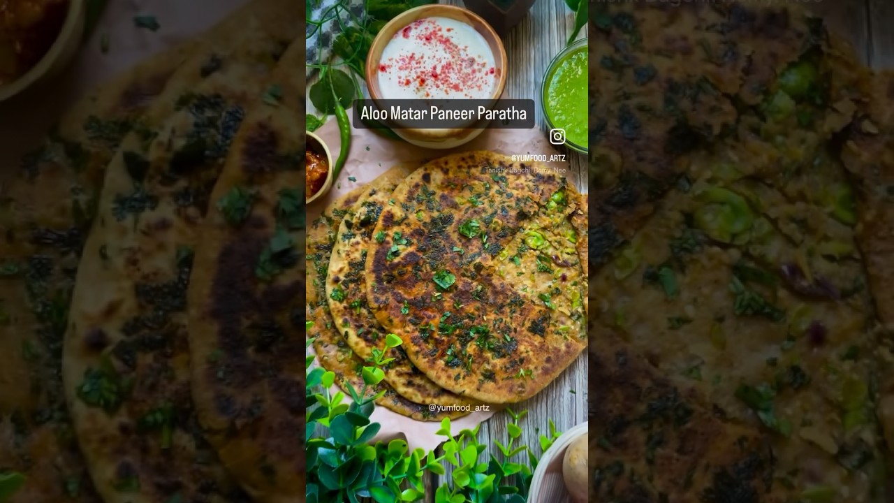 Aloo Matar Paneer Paratha #paratha #alooparatha #paneerparatha #shorts #youtubeshorts #peasparatha