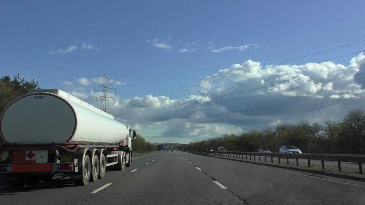 Driving On The M5 Motorway From Taunton Deane Services To M5 Motorway J31 Plymouth A38, England