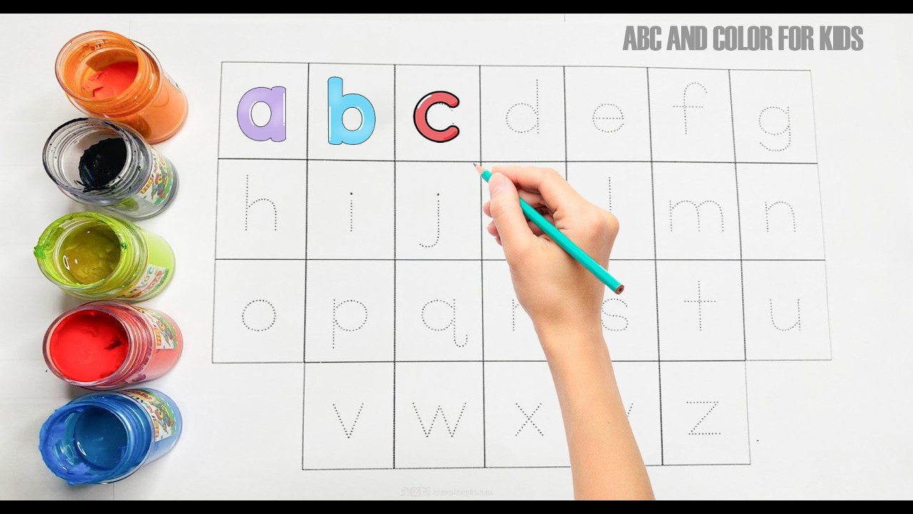 Alphabet.ABC song.abcd.a to z.kids rhymes.collection for writing along dotted lines for todder
