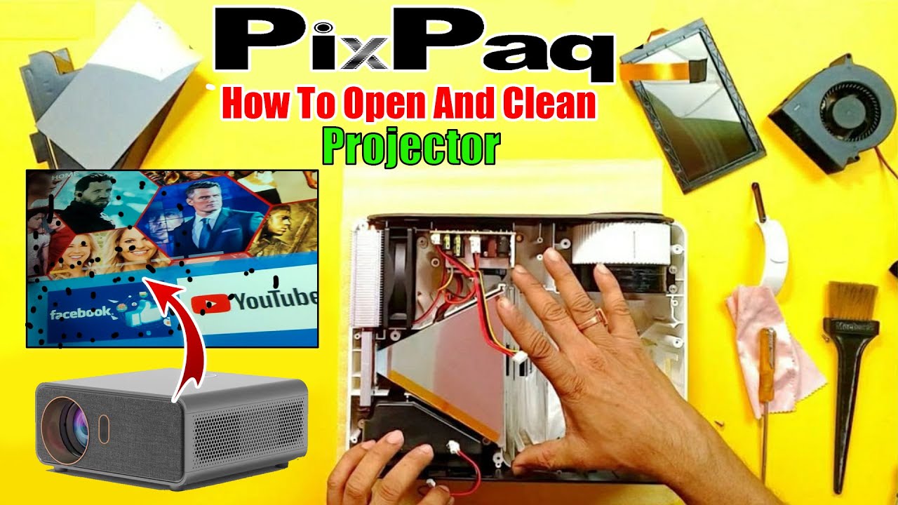 PixPaq Projector | Projector lens kaise clean kare | How to open projector and clean lens