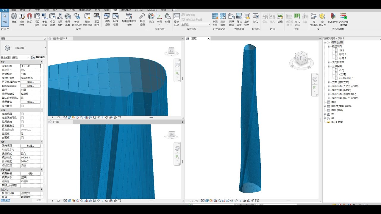 Model the Shanghai Center using dynamo in Revit