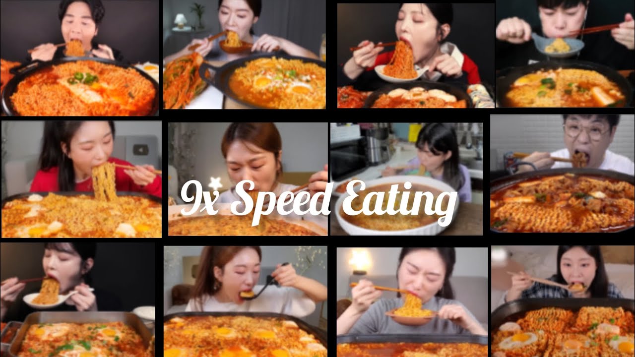 9x Speed Eating🤤🍜🧿Mukbang Spicy Ramen Noodles+Spicy Kimchi | Satisfy Big Bite🔥🥵🌶#asmr#mukbang#eating