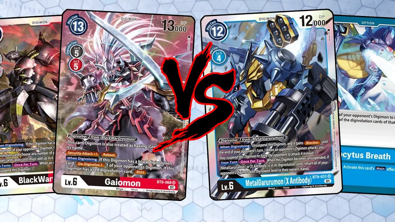 Gaiomon vs MetalGarurumon (X Antibody) Locals Match (Digimon TCG BT9)