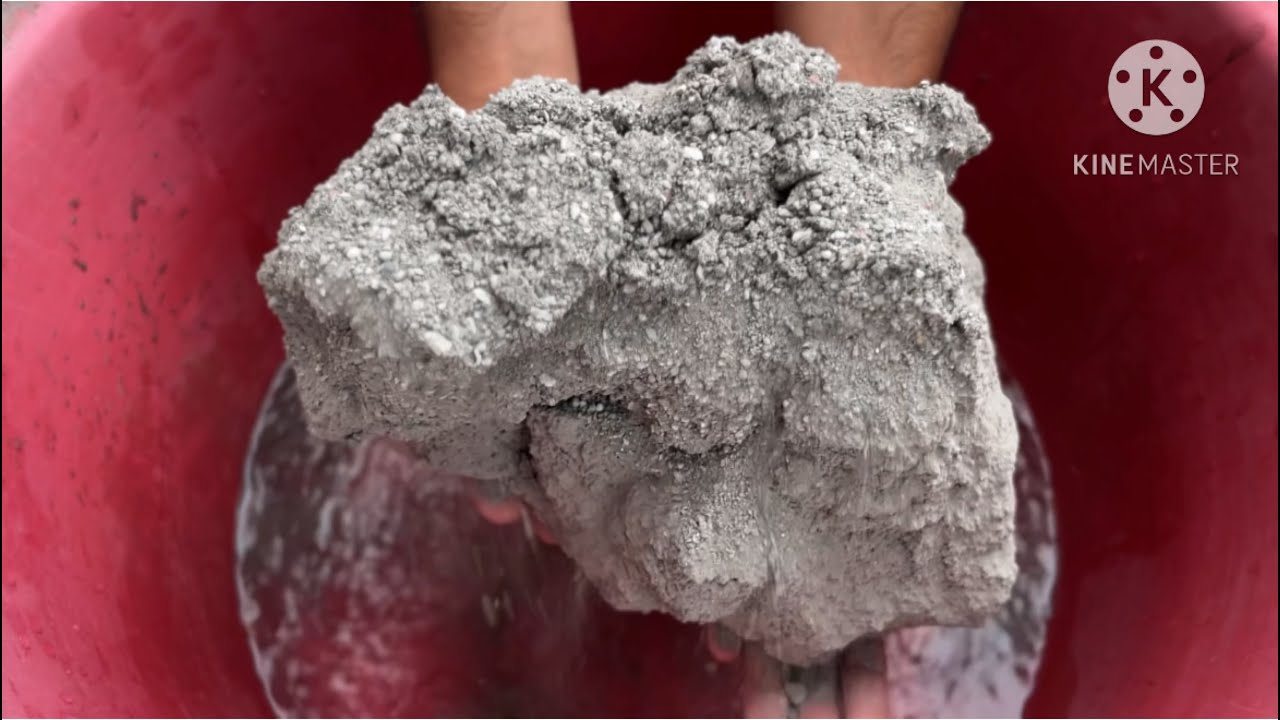 Pure cement big chunks water crumbling #satisfying #cement