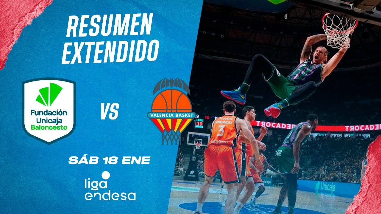 🏀Resumen Extendido: Unicaja vs Valencia Basket - Liga Endesa 2024-25 Jornada 17