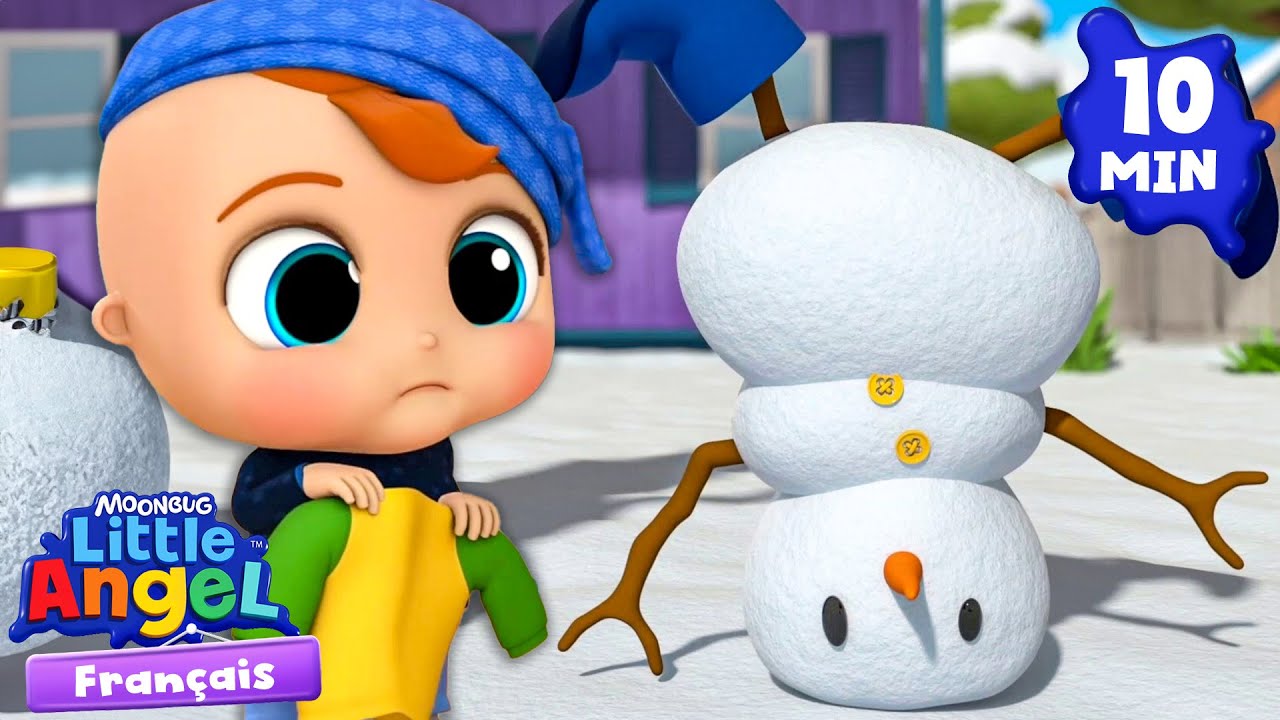 Un bobo en jouant dans la neige | Little Angel | Chanson + Comptines du Monde / Vidéos Éducatives