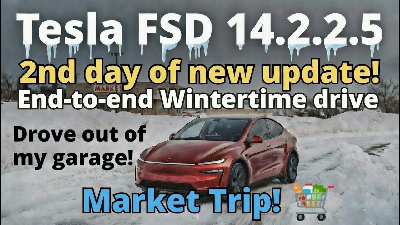 Tesla FSD 14.2.2.5 (day 2 of new update) end-to-end trip to the supermarket!