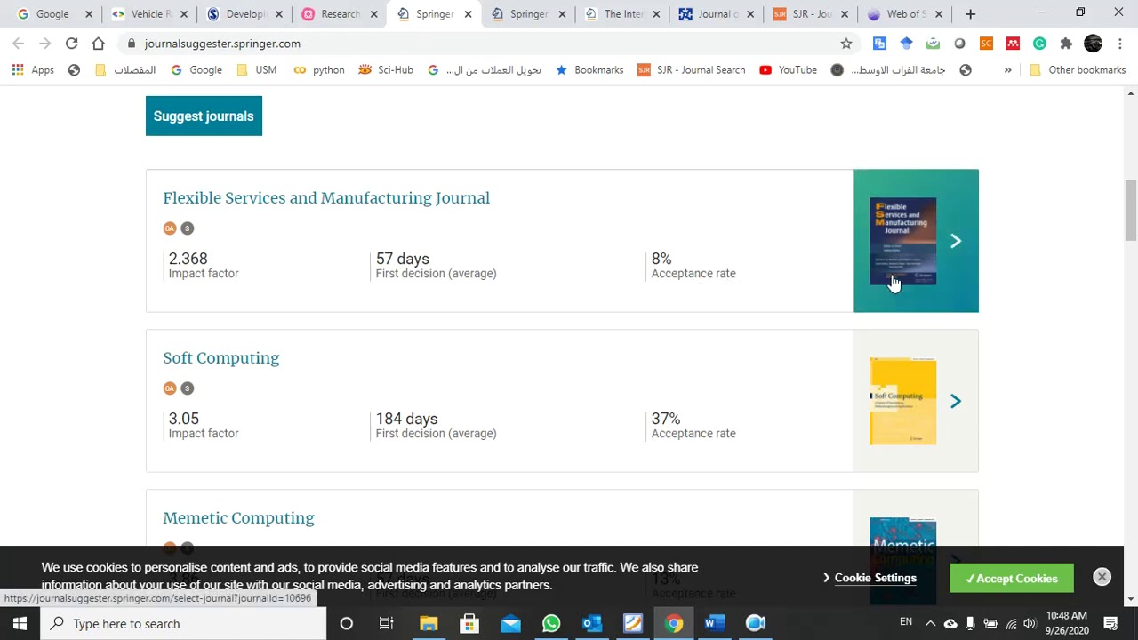 اختيار افضل مجلة +اجور النشر +مدة النشر +معامل التاثير