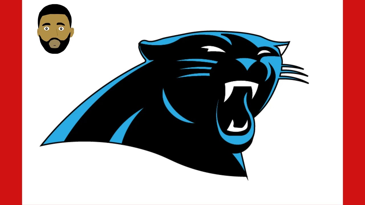 HOW TO DRAW CAROLINA PANTHERS LOGO ( AMERICAN FOOTBALL LOGO)