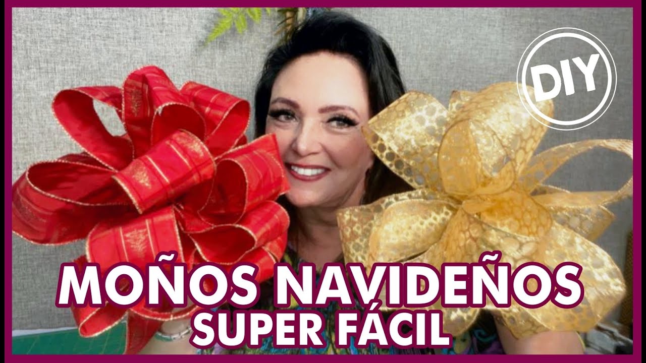 DIY: BOWS/ Como hacer Mo&ntilde;os Navide&ntilde;os s&uacute;per f&aacute;ciles!