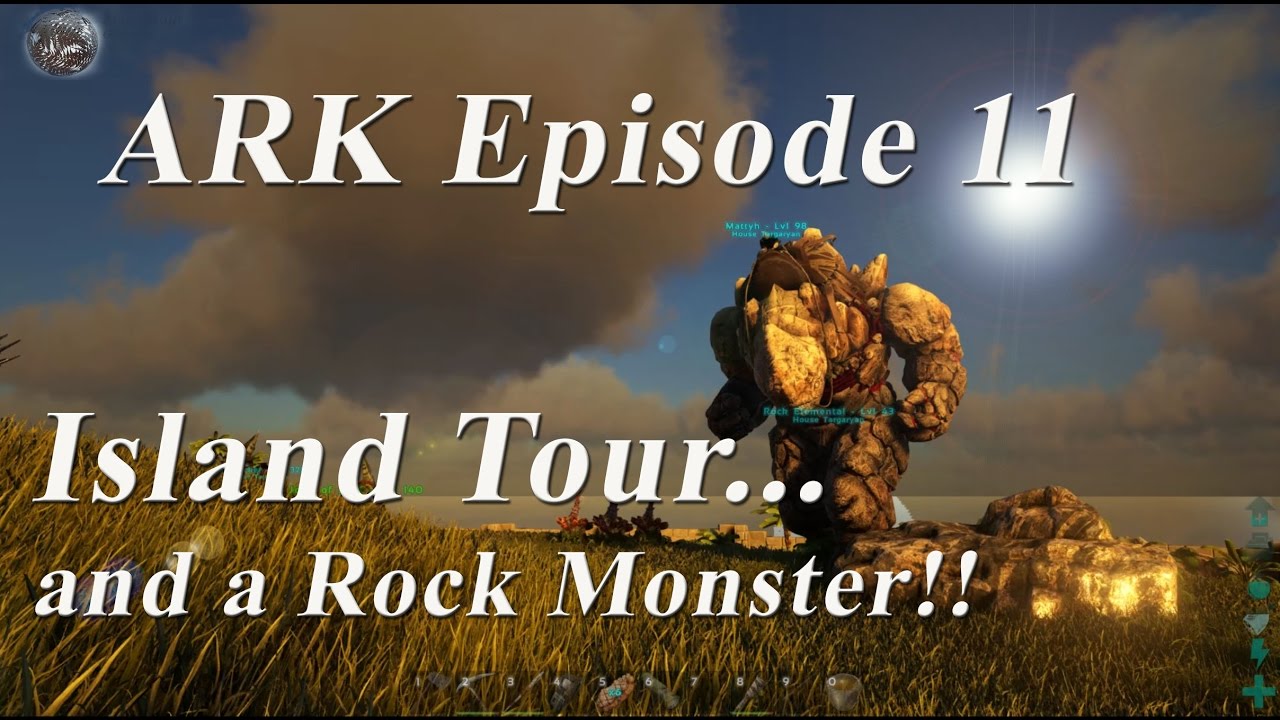 ARK Island tour, mega base and a rock monster (golem) - Ep11
