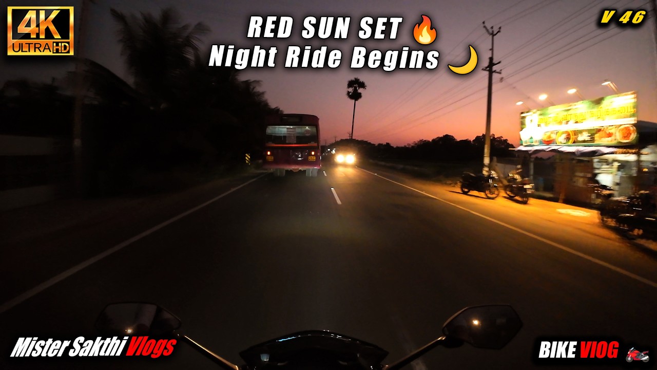 4K Karizma XMR Night Ride | Atthani to Gobi Scenic Road 🌅🔥 | Red Sunset View | Tamil Moto Vlog