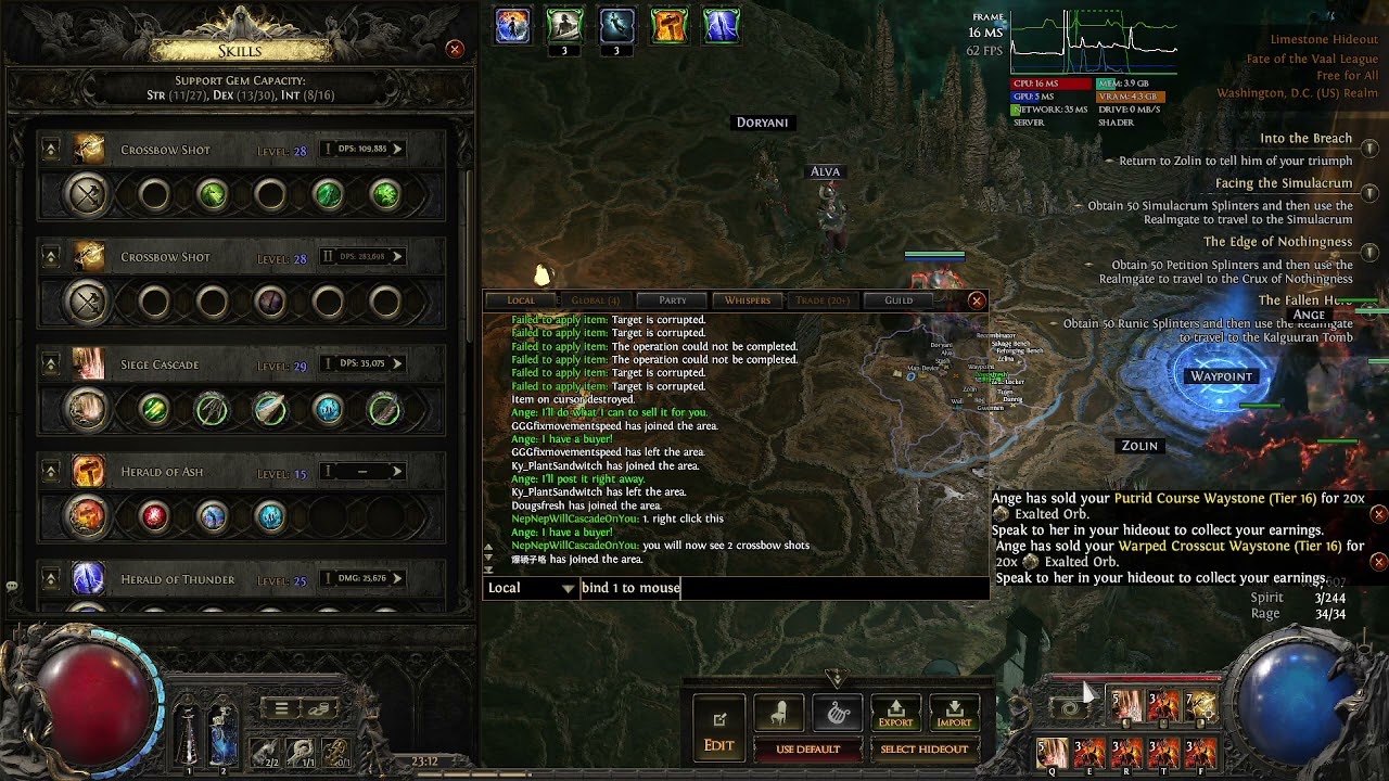 Poe 2, how to use both weapon sets on siege cascade