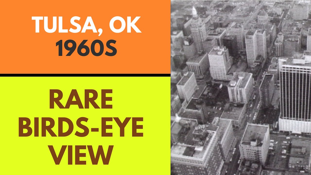 RARE DOWNTOWN TULSA, OK 1960S - Footage from airplane shows 4th National Bank, Mayo Hotel, Philtower
