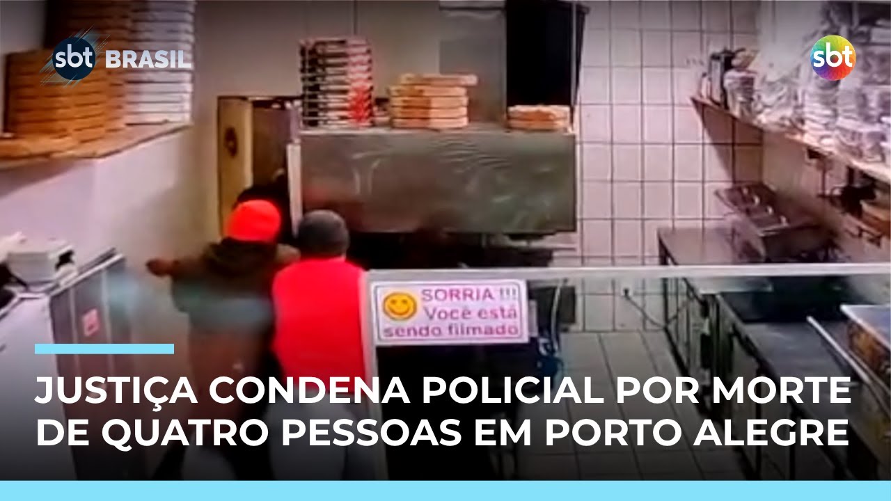 Policial é condenado por matar 4 pessoas da mesma família em pizzaria no RS | #SBTBrasil
