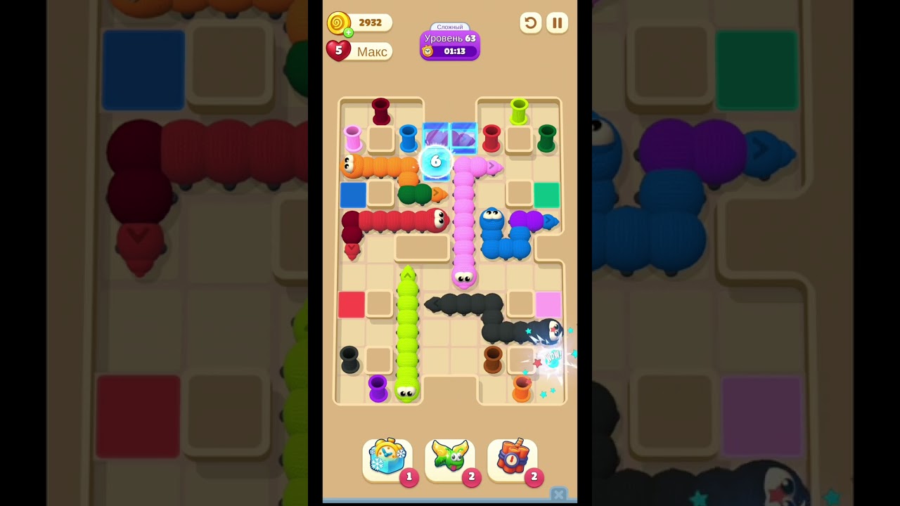 Wormmy Slither Puzzle Levels 63–65 Walkthrough | Smart Moves & Clean Solutions! 🧩🐍