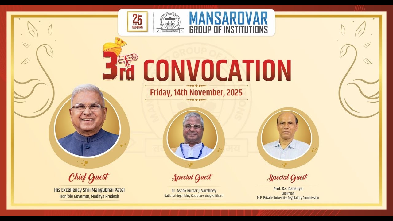 Convocation Ceremony 2025 | Day 2 | Mansarovar Group of Institutions | Live from Minto Hall