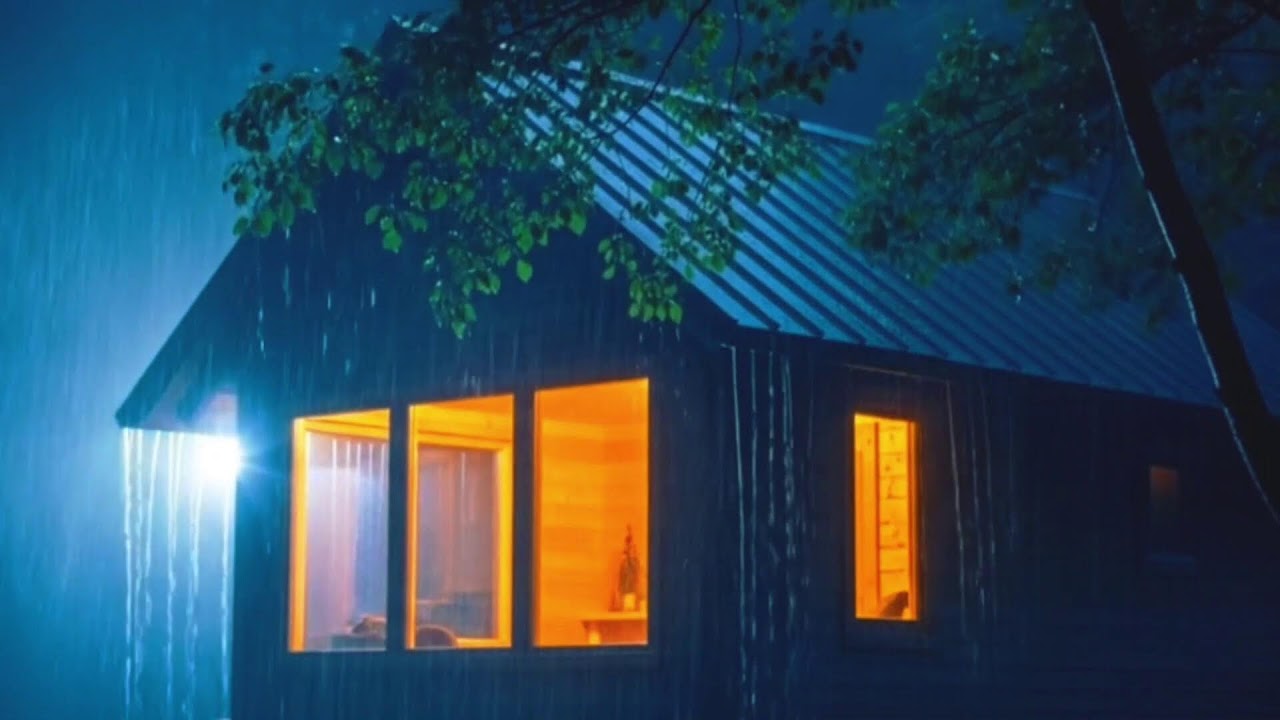 Rainy Night with Thunder | Peaceful Storm Sounds for Anxiety Relief | HEAVY RAIN | RAIN SOUNDS