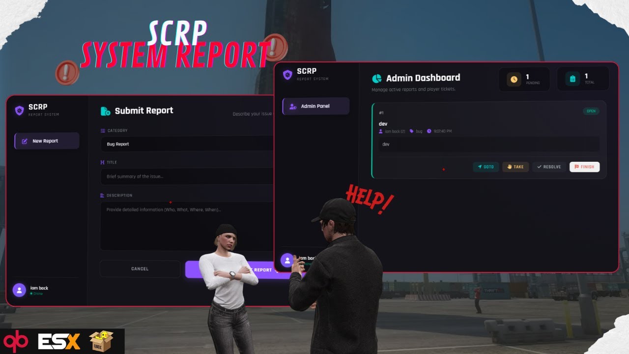 SCRP Report System &ndash; Free FiveM Script FiveM[ESX/QB/QBOX]