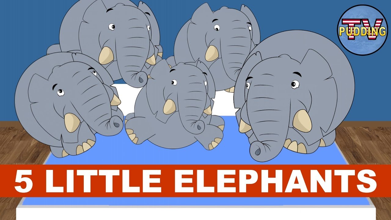 Five little Elephants jumping on the Bed - Children's Songs