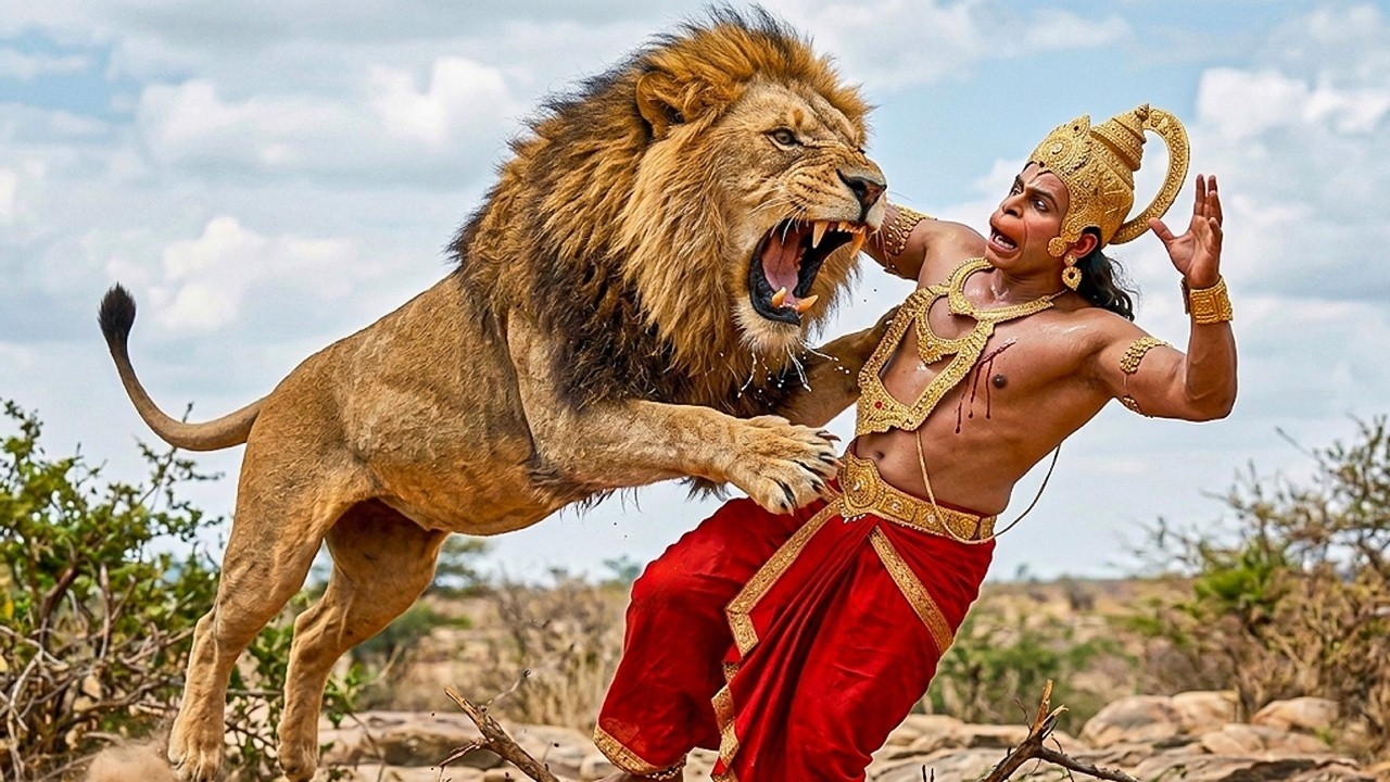 सहायता हेतु आये हनुमान का घात करके शेर ने किया हमला | संकट मोचन महाबली हनुमान | #hanuman