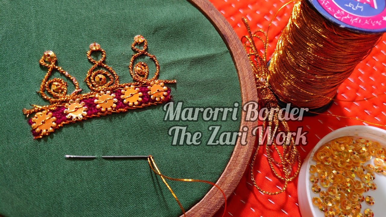 Marorri Mukka Embroidery Border Design 😍 Zari And Marorri Dori 2 Type Sitara