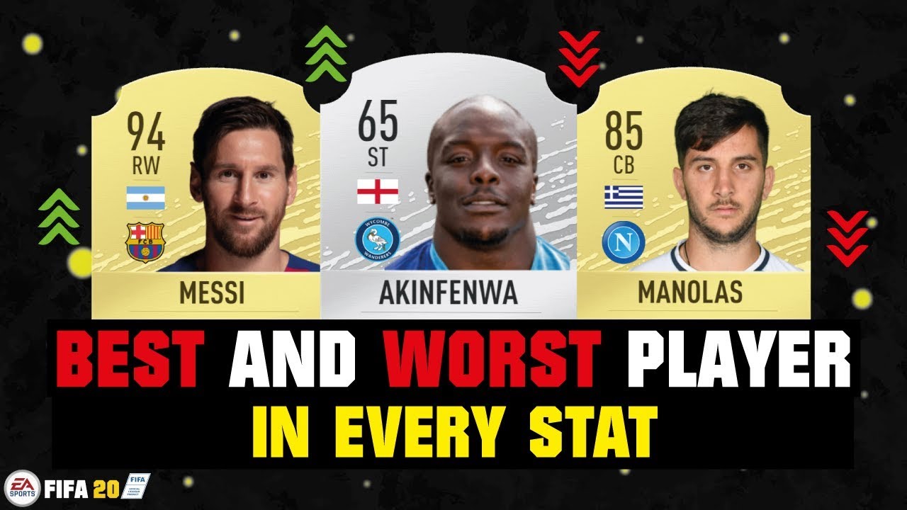 FIFA 20 | BEST VS WORST PLAYER IN EVERY STAT! 😱🔥| FT. AKINFENWA, MESSI, MANOLAS... etc