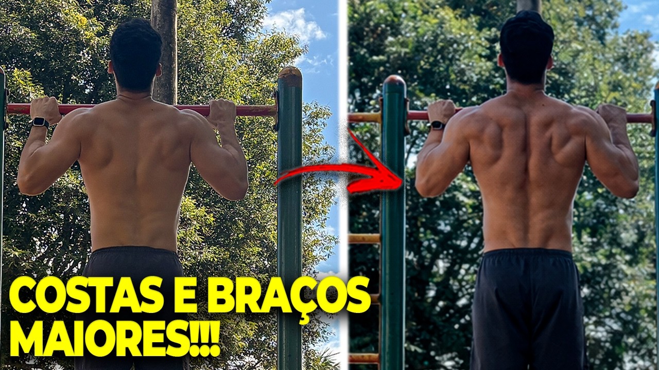 A melhor rotina de barras para costas, braços e abdômen maiores!
