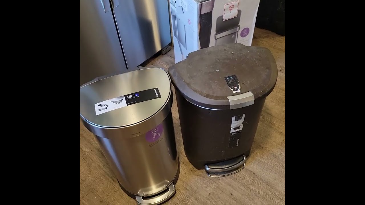 Полукруглая мусорная корзина SIMPLEHUMAN из нержавеющей стали, 45 л.